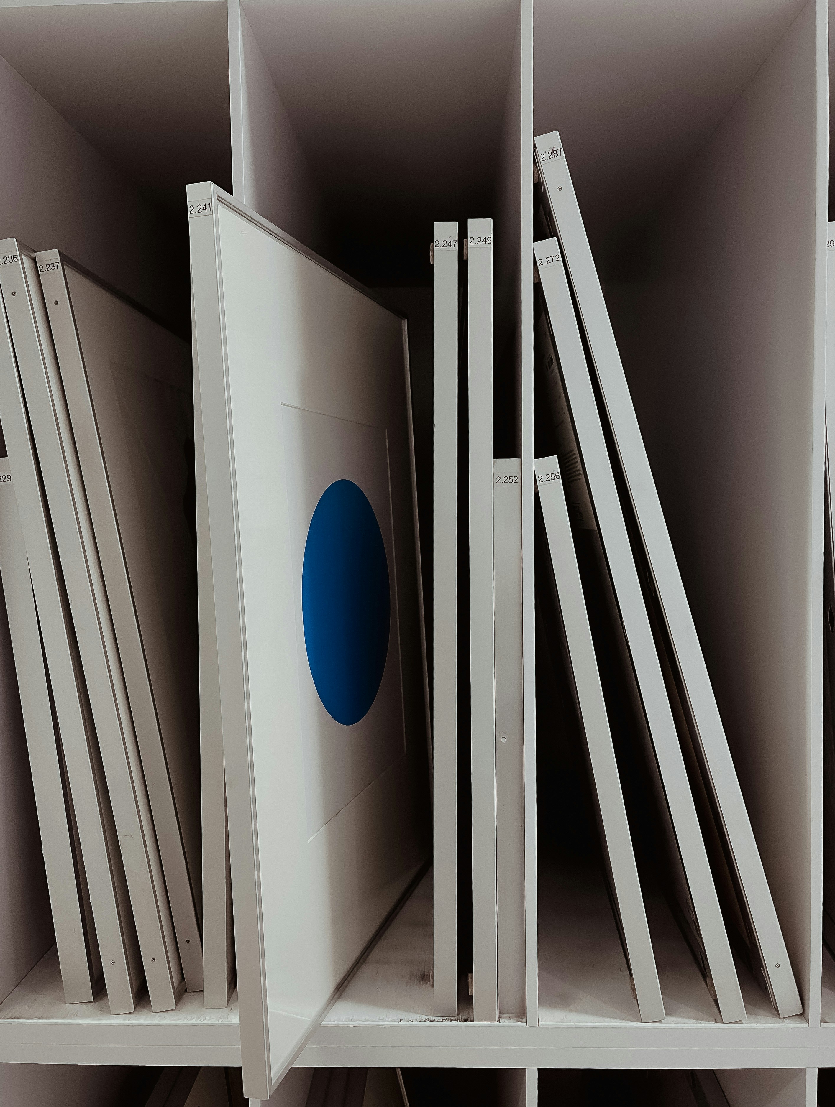 Fine art gallery corridor with framed works